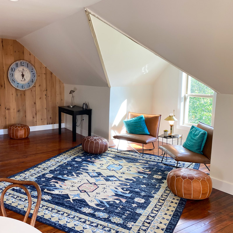 decorated attic area